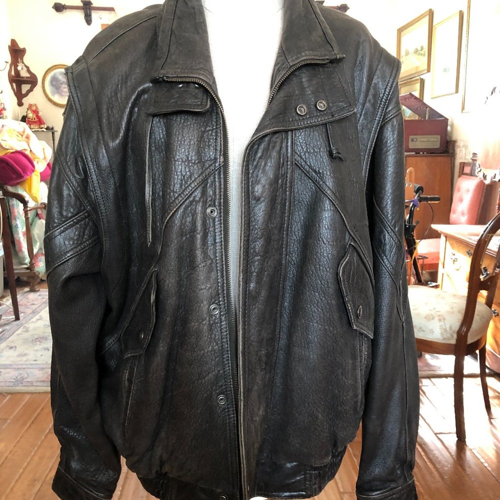 PELLE STUDIOS VINTAGE MENS BOMBER JACKET 2X